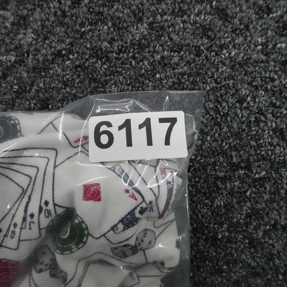Vintage Tabasco Polo Mens XL White Poker Cards Casino Golf Shirt Cotton Y2K - Picture 9 of 9